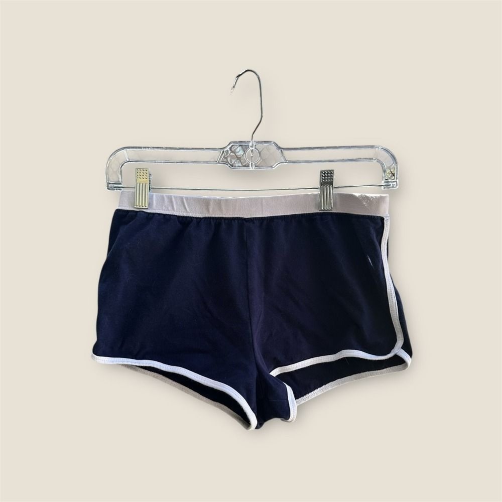No Boundaries Shorts Navy White Piping 70s Retro Sporty Small
